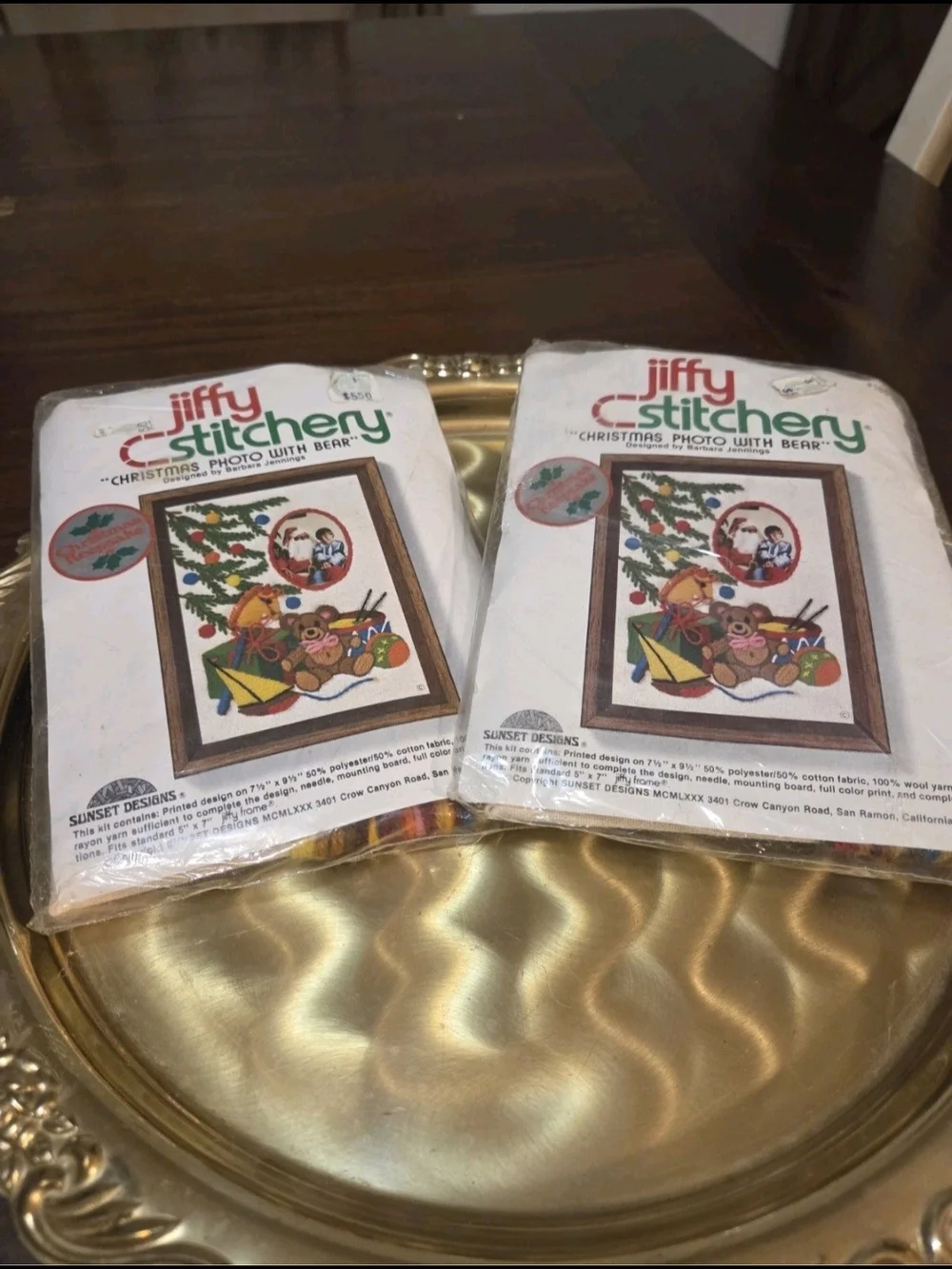 Vintage Jiffy Stitchery Christmas Photo Frame Cross Stitch Kit - Multi